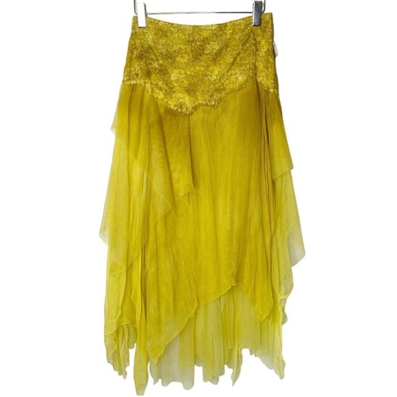 Free People Yellow A-Line Skirt - Picture 2 of 7